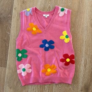 BP Pink Floral Sweater Vest
